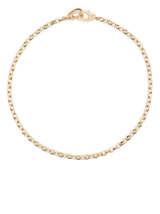 18k Yellow Gold Heavy Belcher Sister Hook Choker Diamond Necklace
