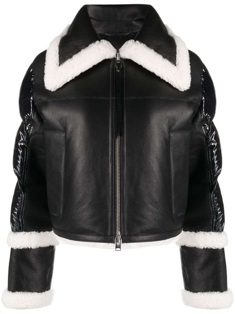 Black Tallie Shearling Puffer Jacket