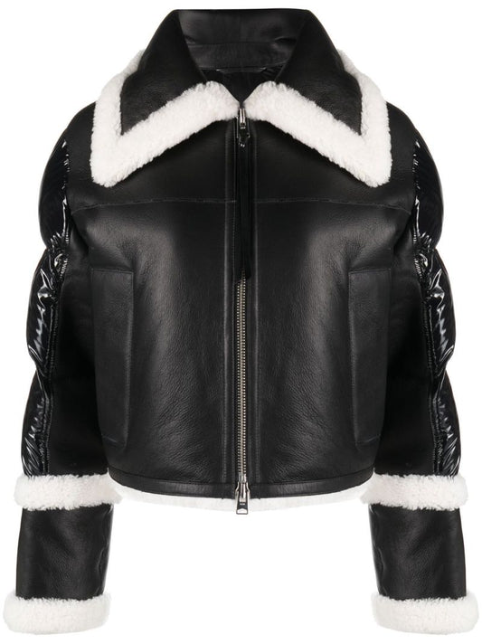 Black Tallie Shearling Puffer Jacket