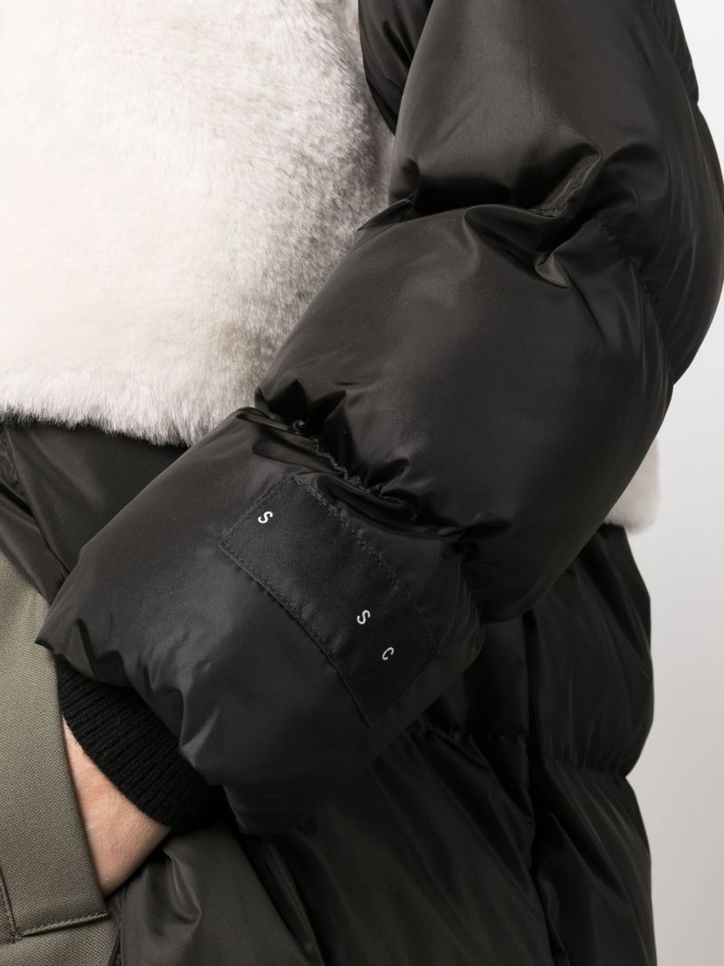 Black Ember Detachable Panel Shearling Puffer