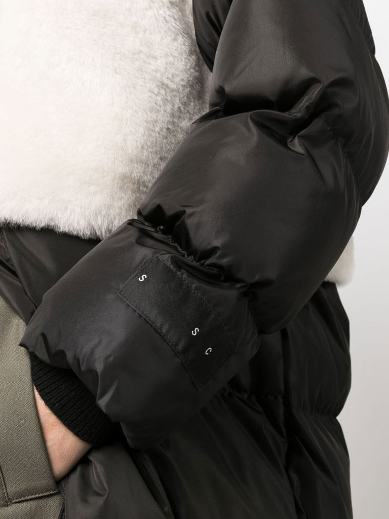 Black Ember Detachable Panel Shearling Puffer