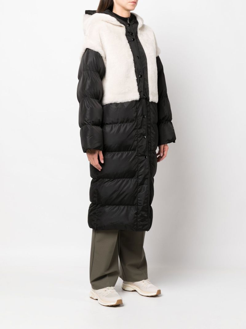 Black Ember Detachable Panel Shearling Puffer