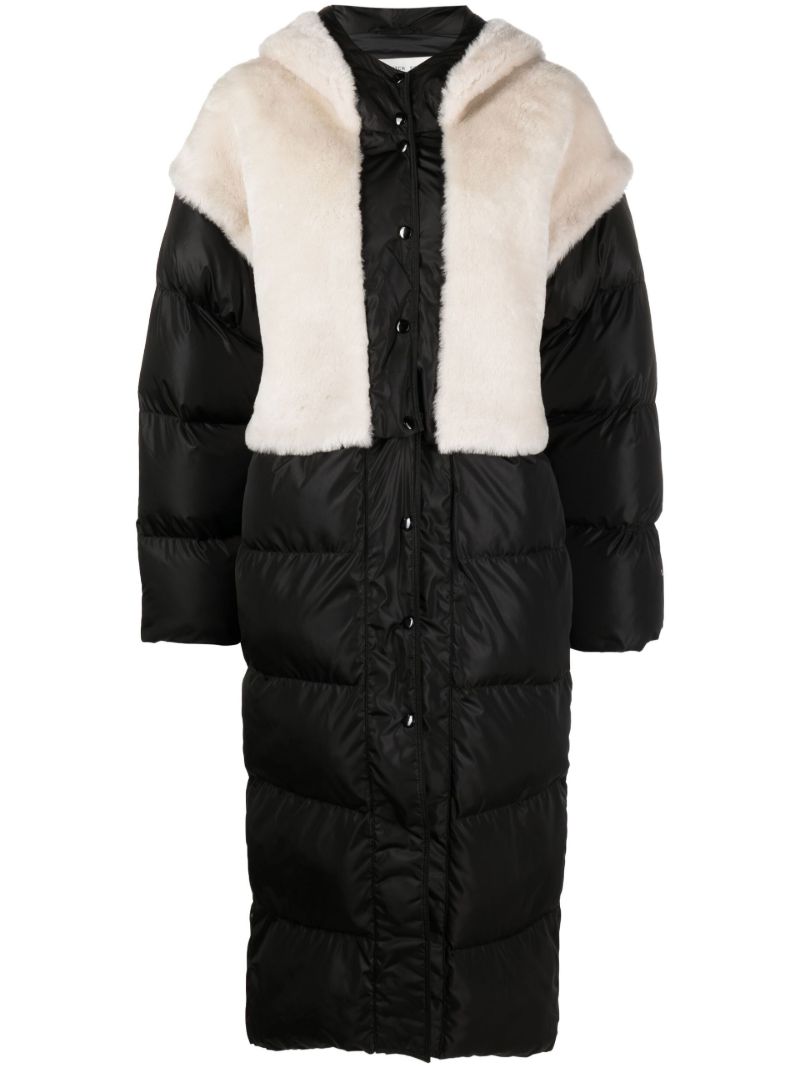 Black Ember Detachable Panel Shearling Puffer
