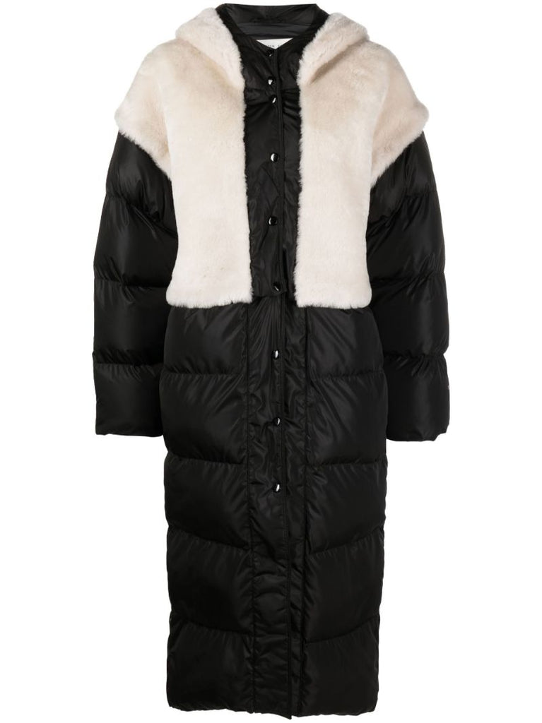 Black Ember Detachable Panel Shearling Puffer