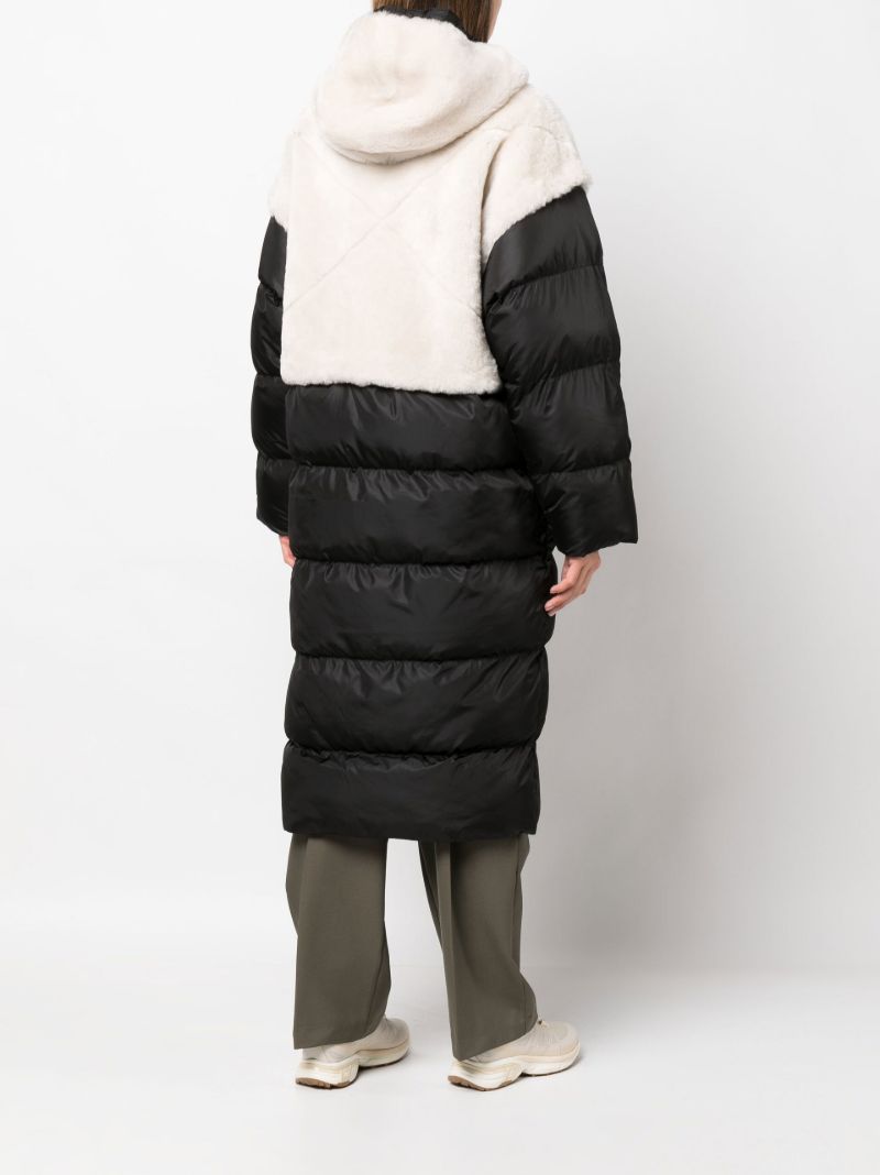 Black Ember Detachable Panel Shearling Puffer