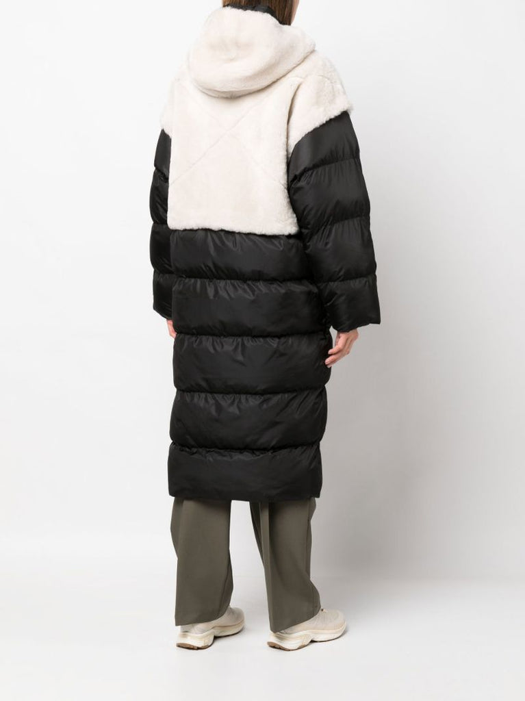 Black Ember Detachable Panel Shearling Puffer