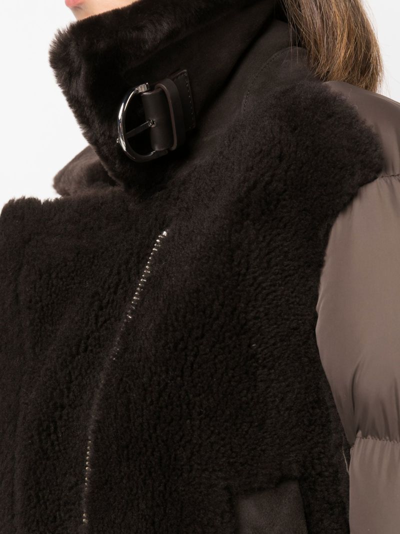 Brown Lena Shearling Puffer Jacket