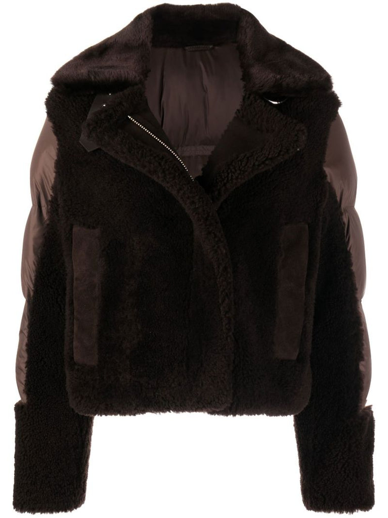 Brown Lena Shearling Puffer Jacket