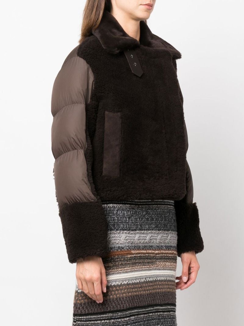 Brown Lena Shearling Puffer Jacket