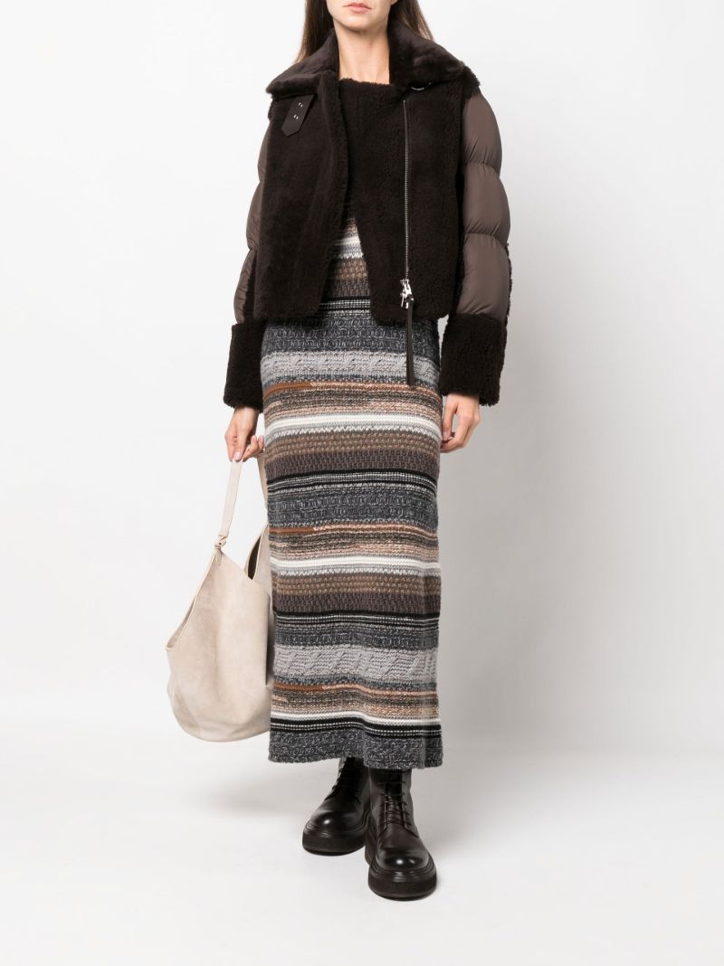 Brown Lena Shearling Puffer Jacket