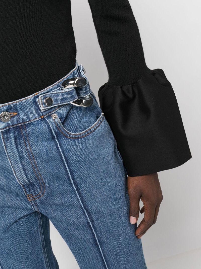 Blue Chain Link Straight Leg Jeans