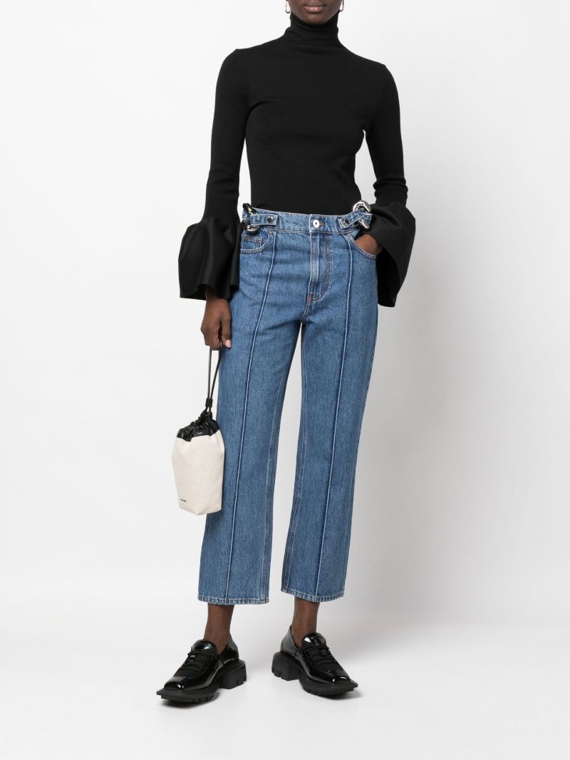 Blue Chain Link Straight Leg Jeans