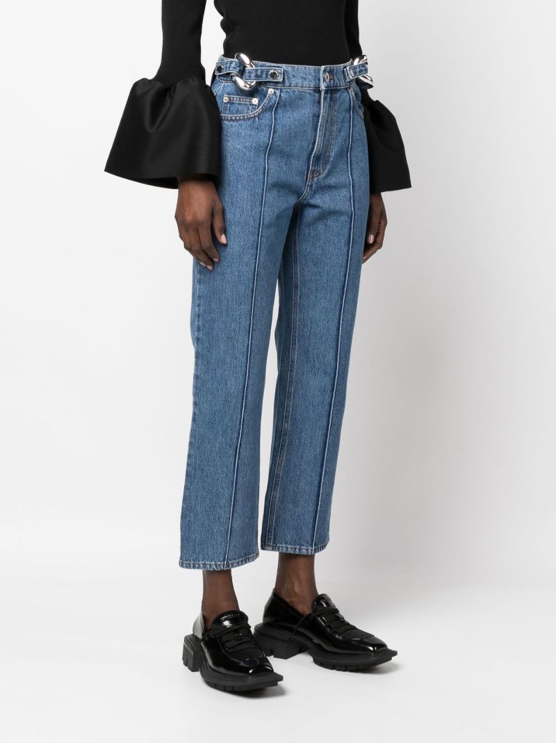 Blue Chain Link Straight Leg Jeans