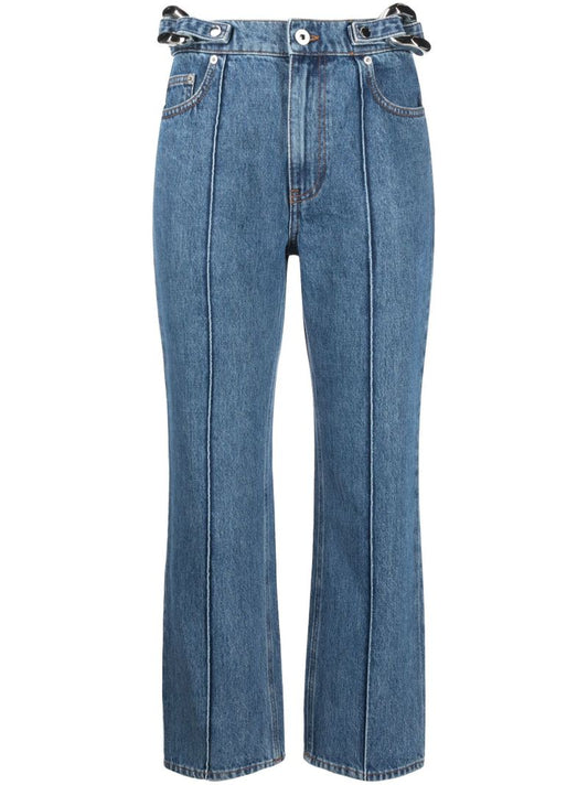Blue Chain Link Straight Leg Jeans