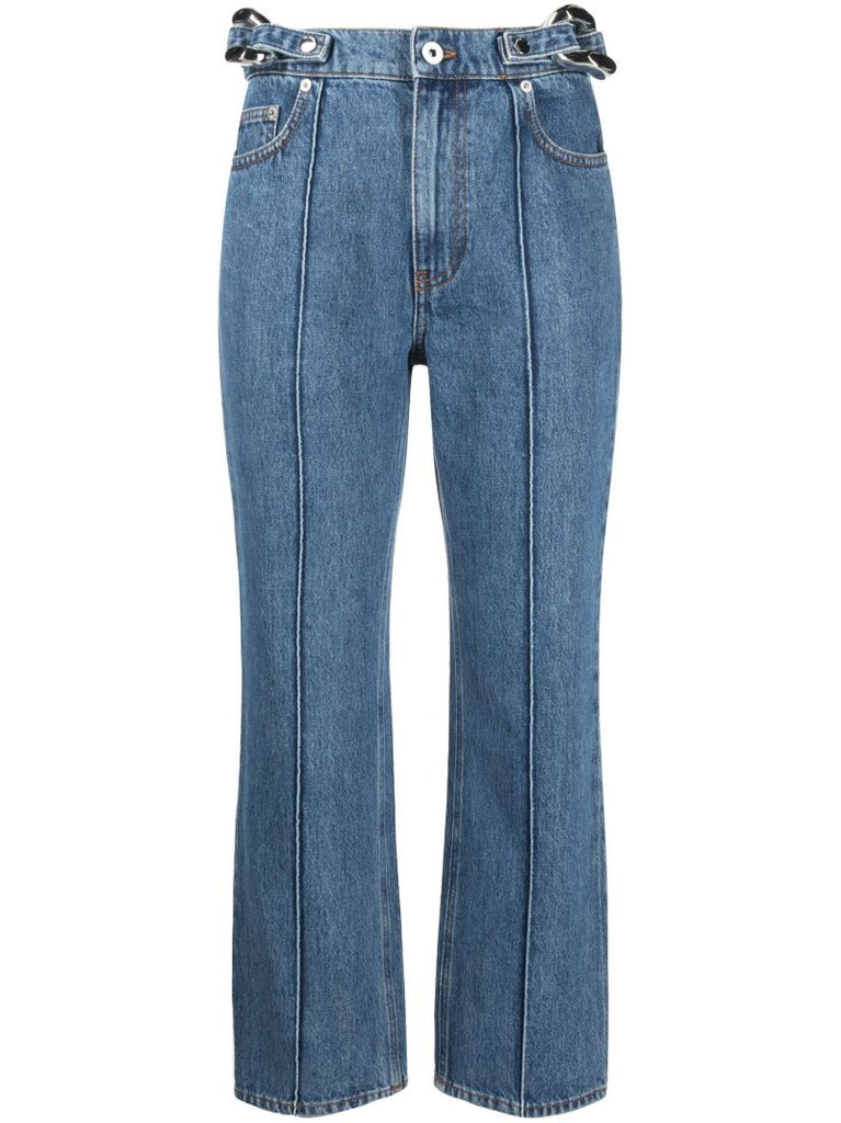 Blue Chain Link Straight Leg Jeans