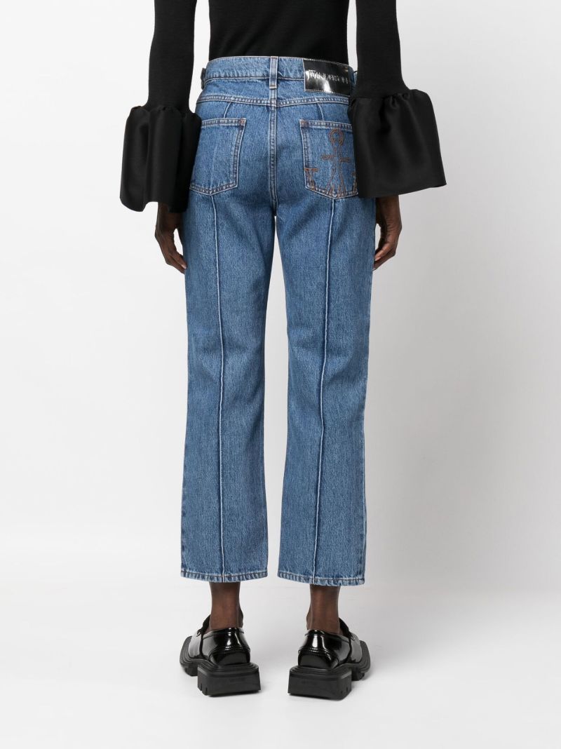 Blue Chain Link Straight Leg Jeans