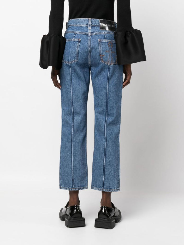 Blue Chain Link Straight Leg Jeans