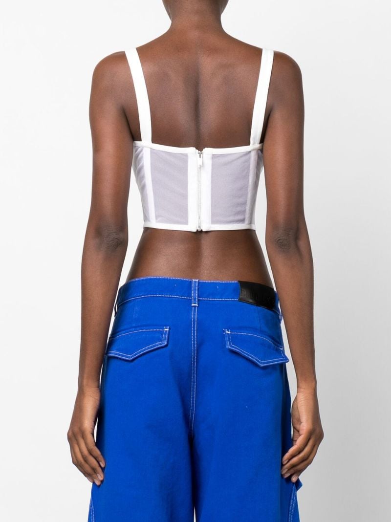 White Column Print Corset Top