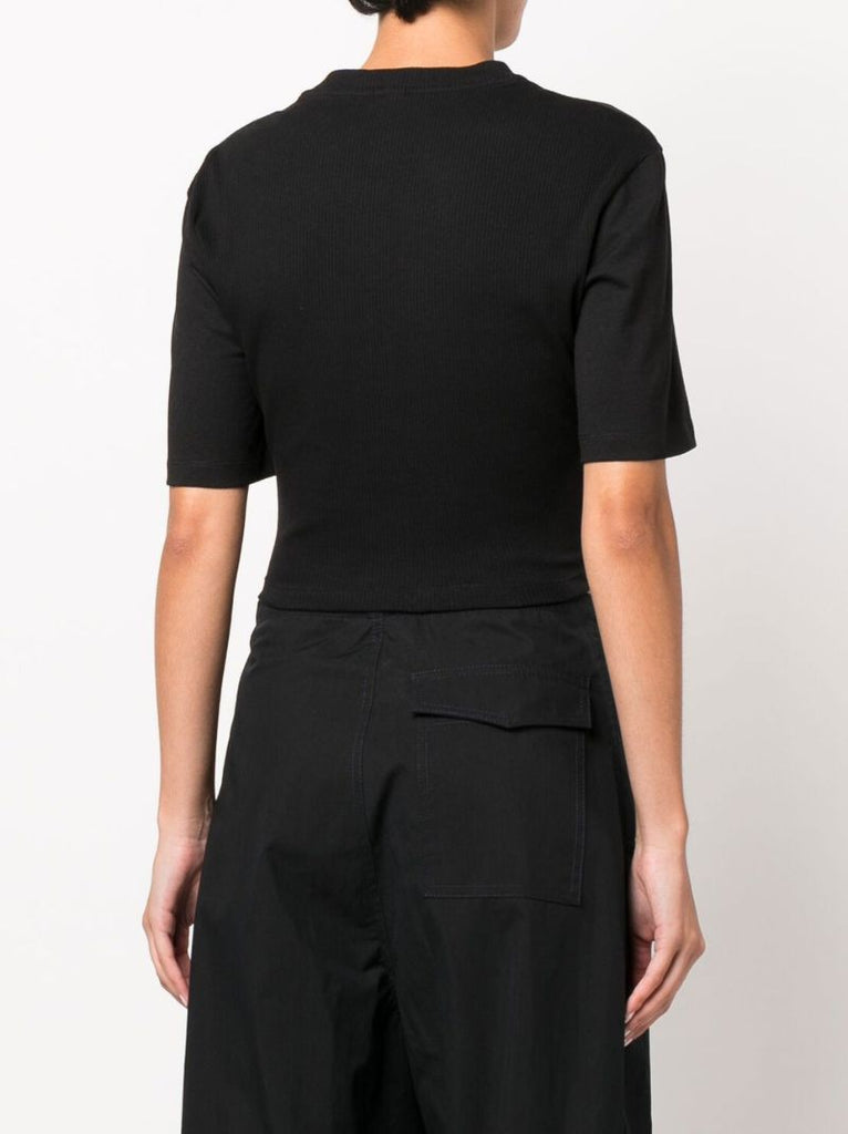 Black Corset Cotton T-shirt