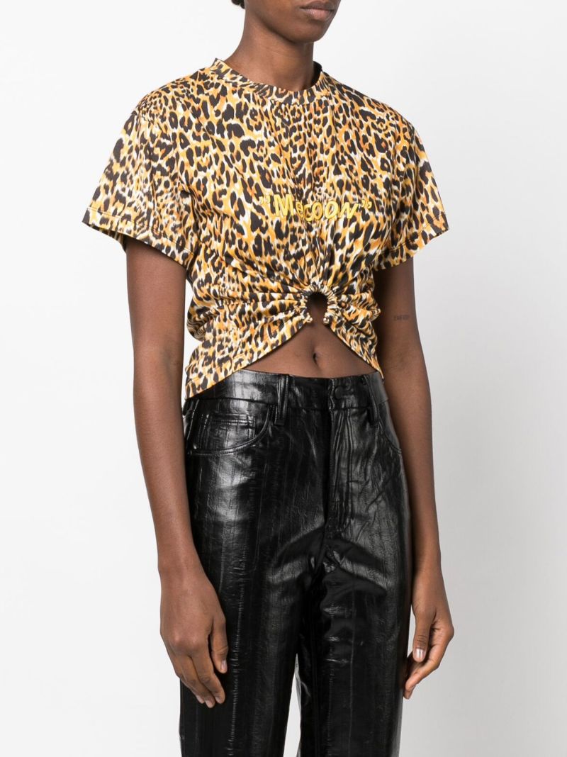 Yellow Leopard Print Crop Top