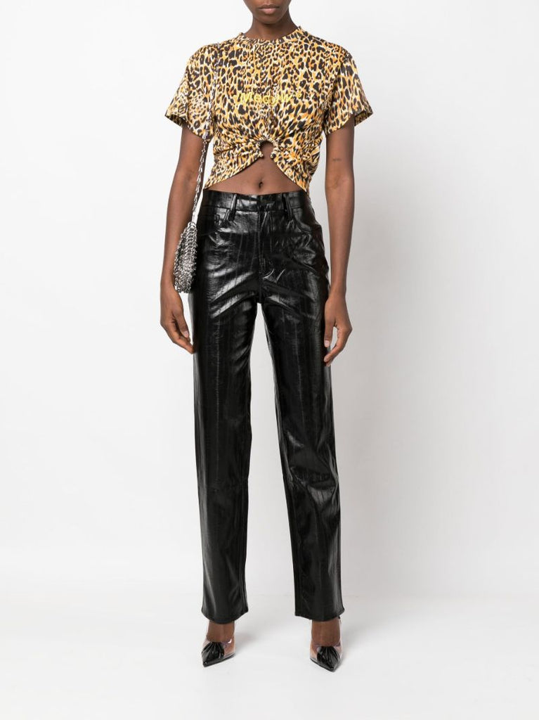 Yellow Leopard Print Crop Top