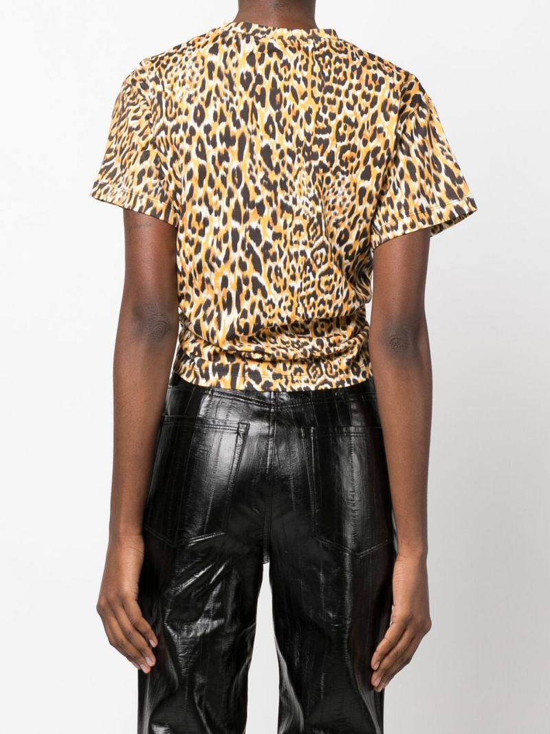 Yellow Leopard Print Crop Top