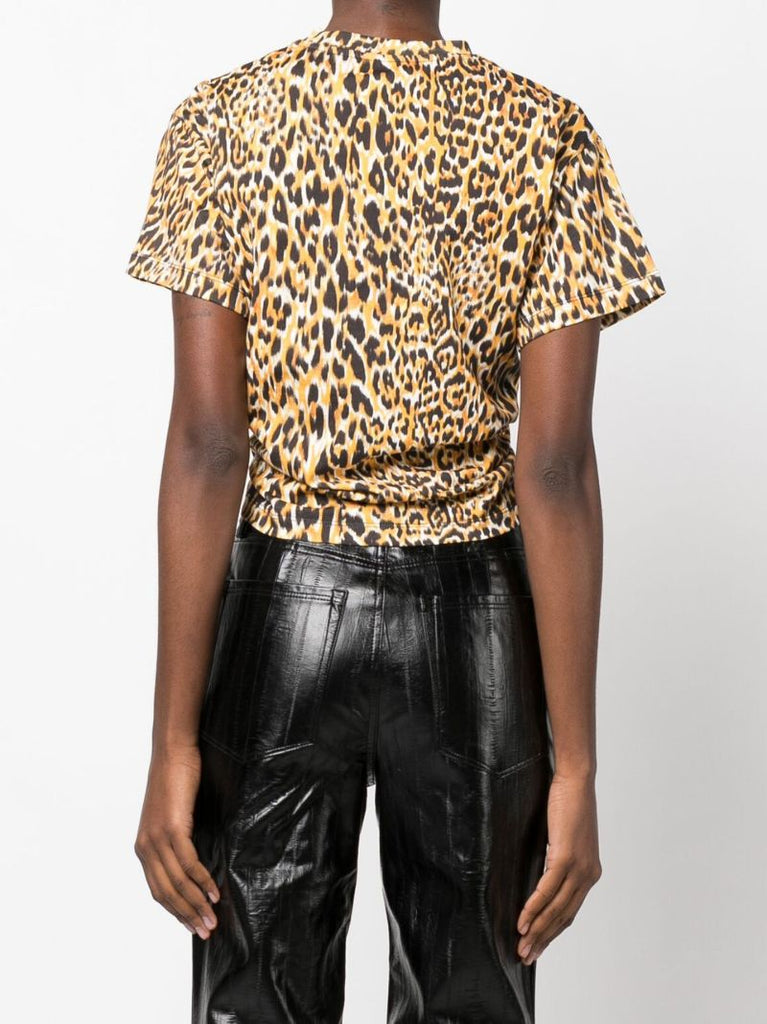 Yellow Leopard Print Crop Top