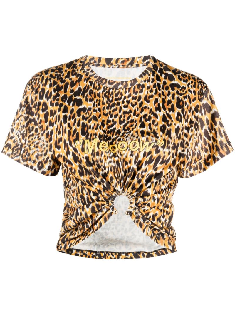 Yellow Leopard Print Crop Top