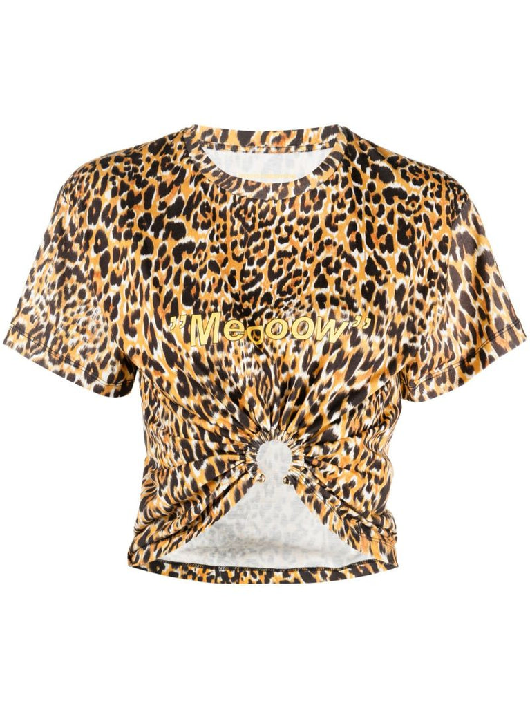 Yellow Leopard Print Crop Top