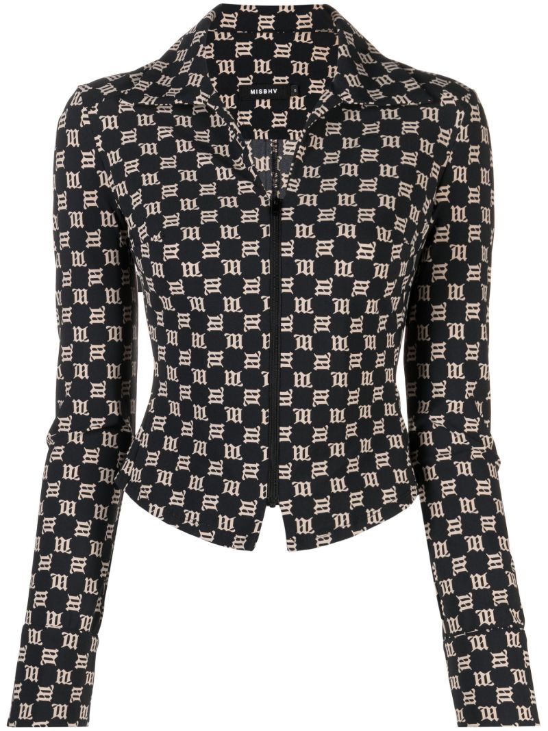 Black Lara Monogram Ã¢â_x0082_¬Ë_x009c_90s Zipped Shirt