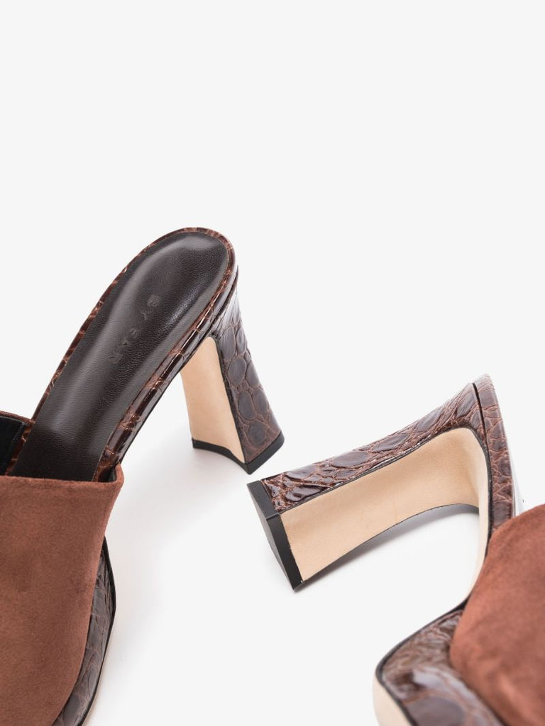 Brown Beliz 90 Suede Mules