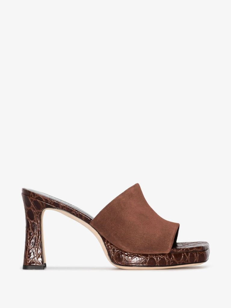 Brown Beliz 90 Suede Mules