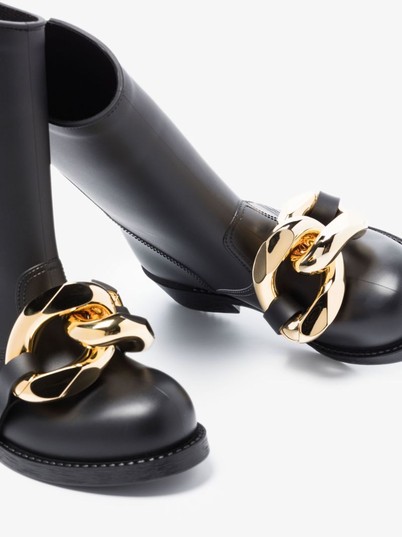 Black Chain Rubber Boots