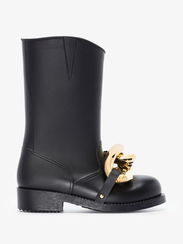 Black Chain Rubber Boots