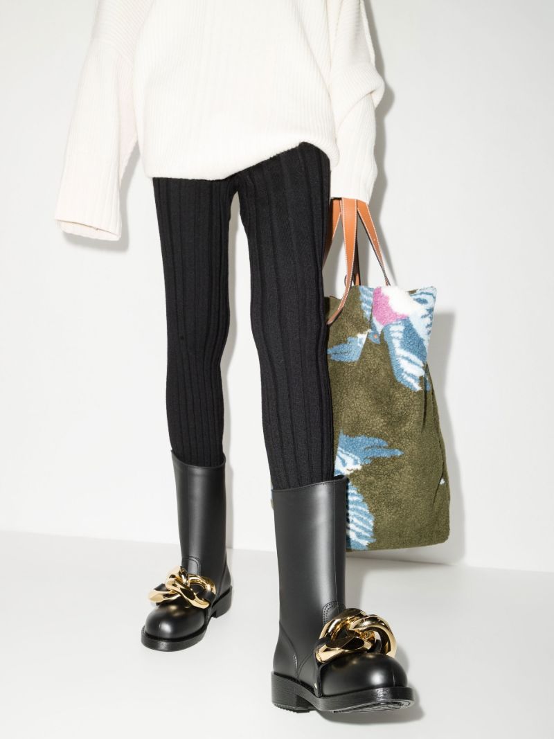 Black Chain Rubber Boots