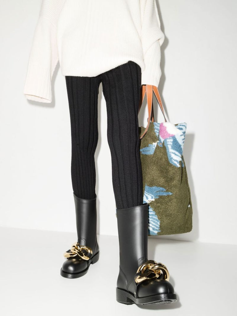 Black Chain Rubber Boots