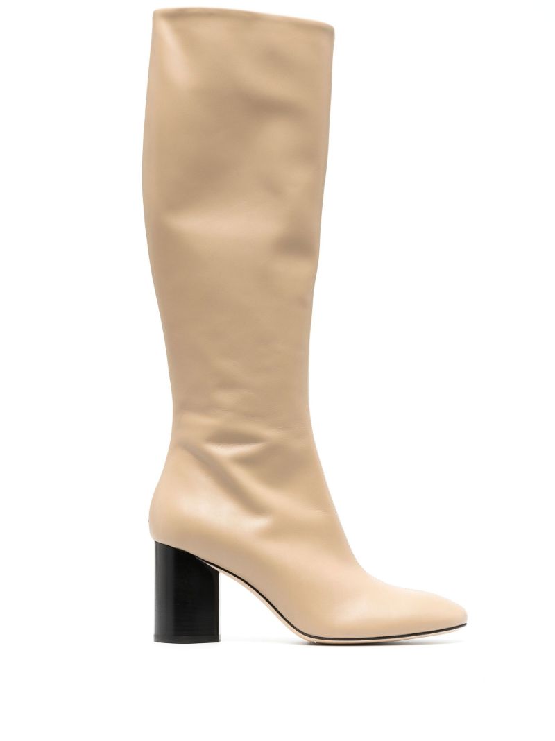 Neutral Ariana 75 Leather Boots
