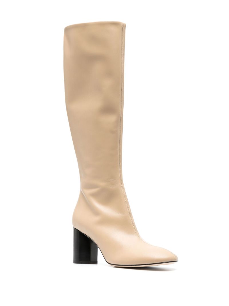 Neutral Ariana 75 Leather Boots