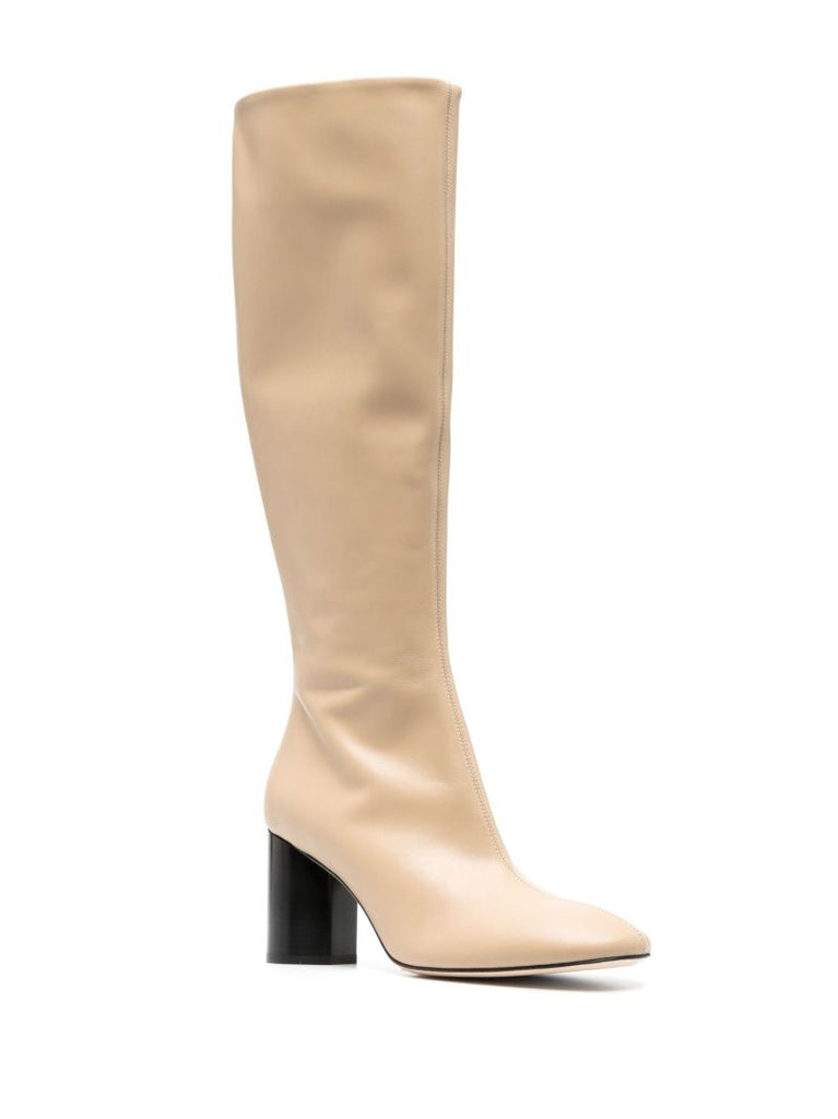 Neutral Ariana 75 Leather Boots