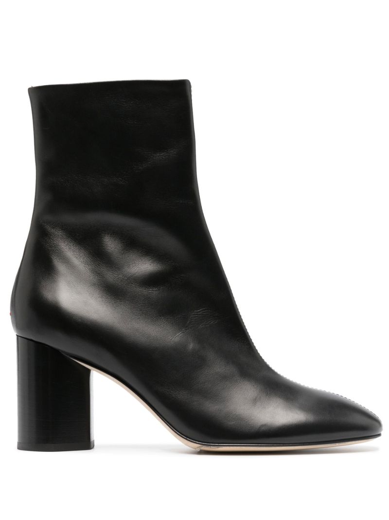 Black Alena 75 Leather Ankle Boots
