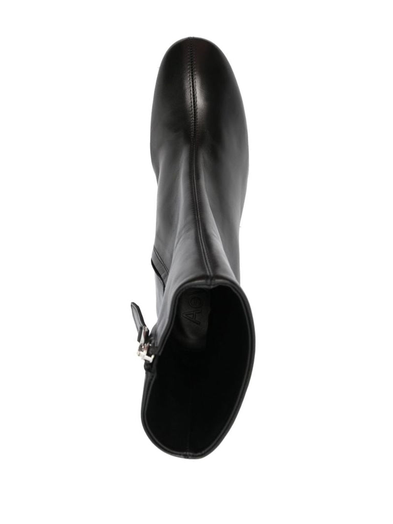 Black Alena 75 Leather Ankle Boots