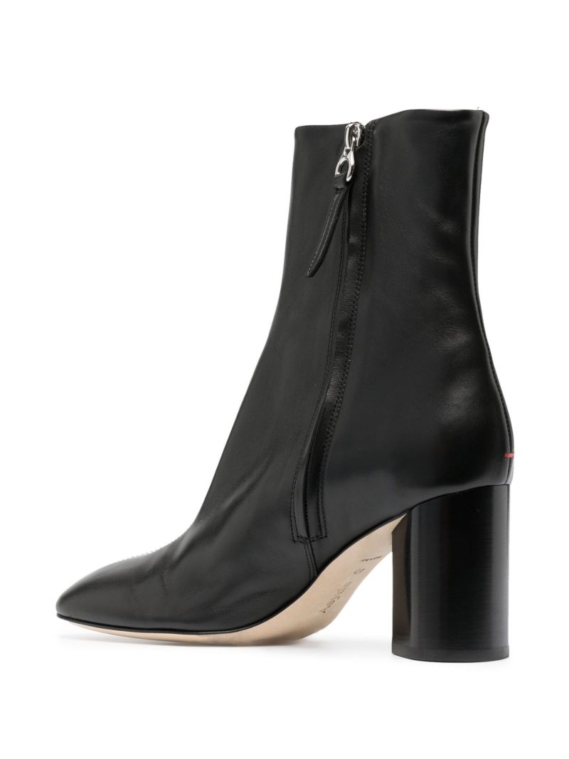 Black Alena 75 Leather Ankle Boots
