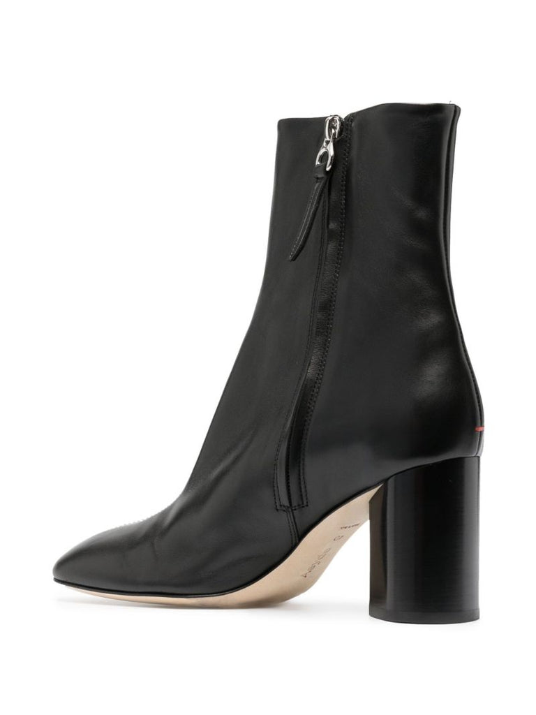 Black Alena 75 Leather Ankle Boots