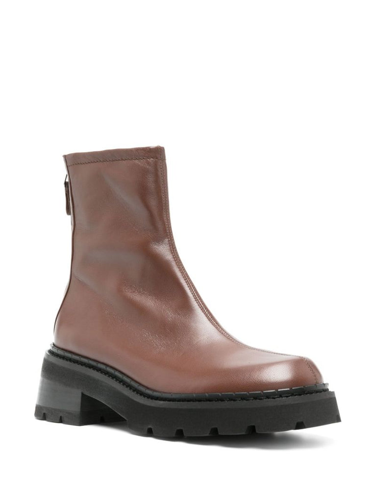 Brown Alister 50 Round Toe Leather Boots