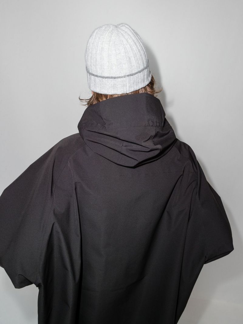 Grey Ribbed Cashmere Beanie Hat