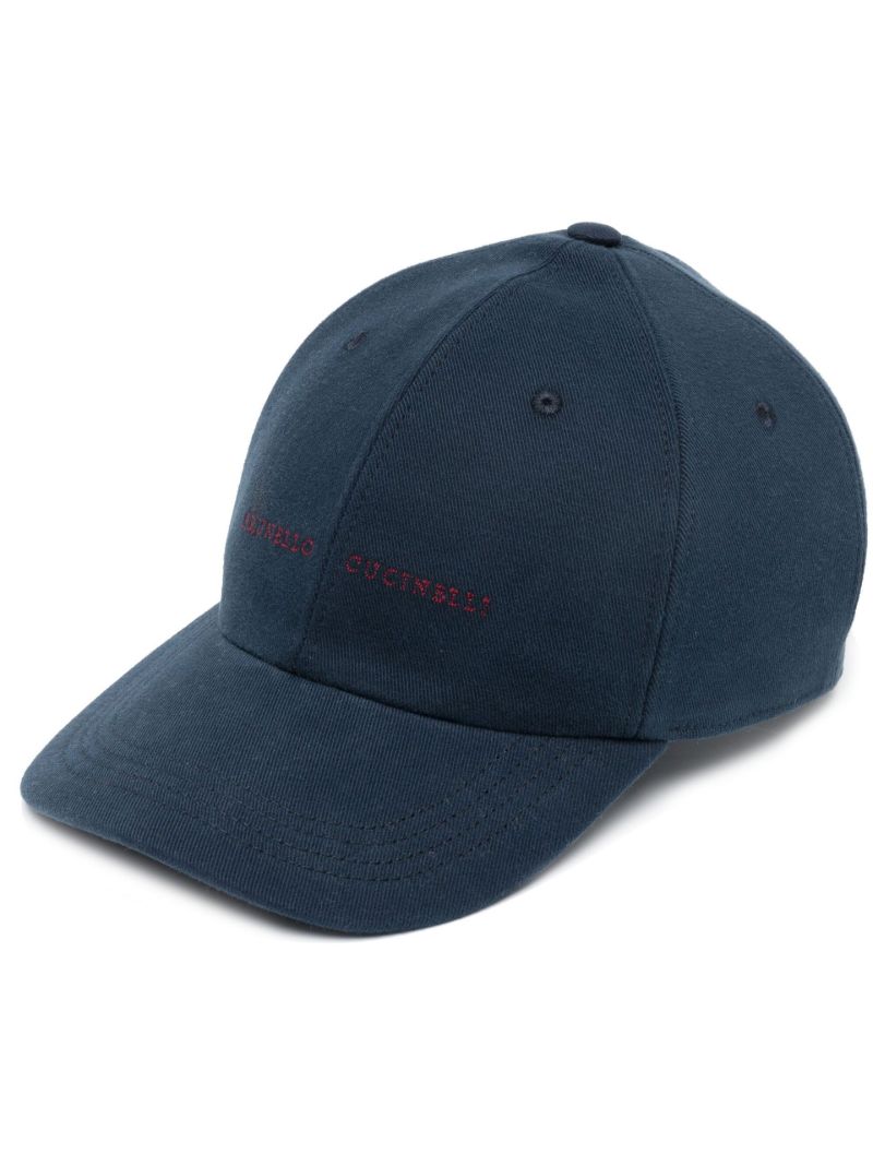 Blue Logo Embroidered Cotton Baseball Cap