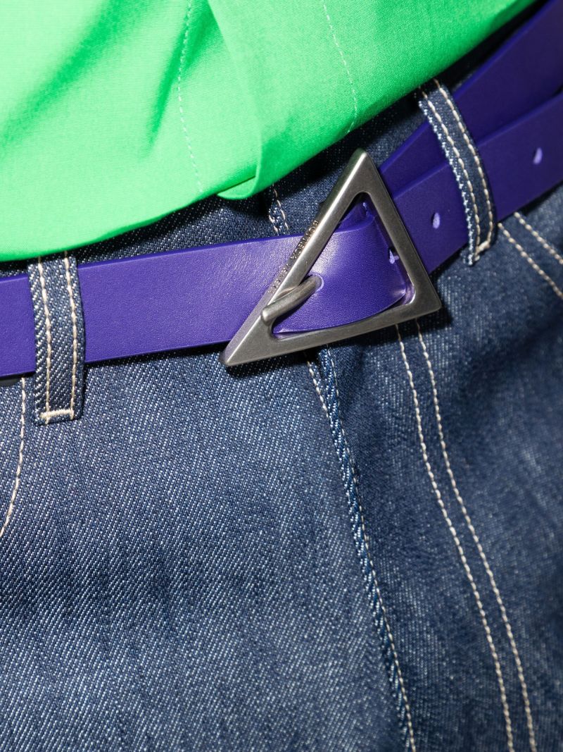Purple Triangle Leather Belt