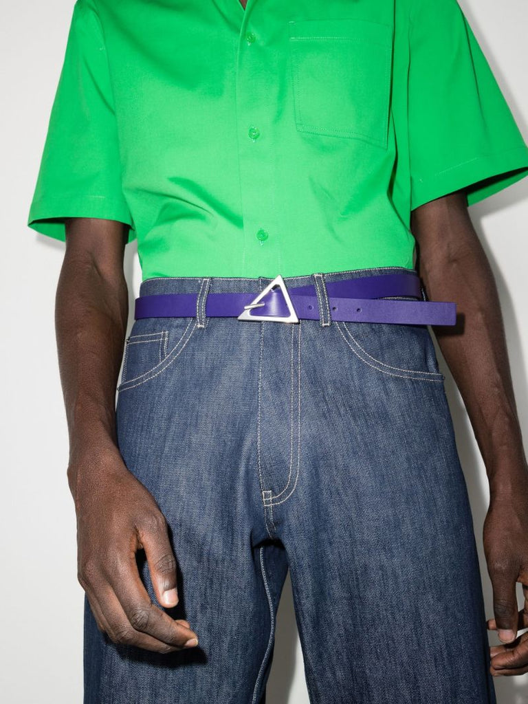 Purple Triangle Leather Belt