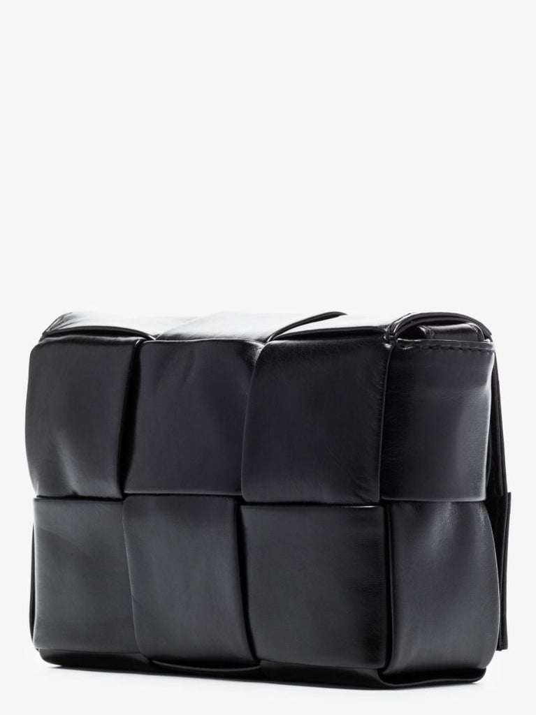 Black Cassette Mini Leather Messenger Bag