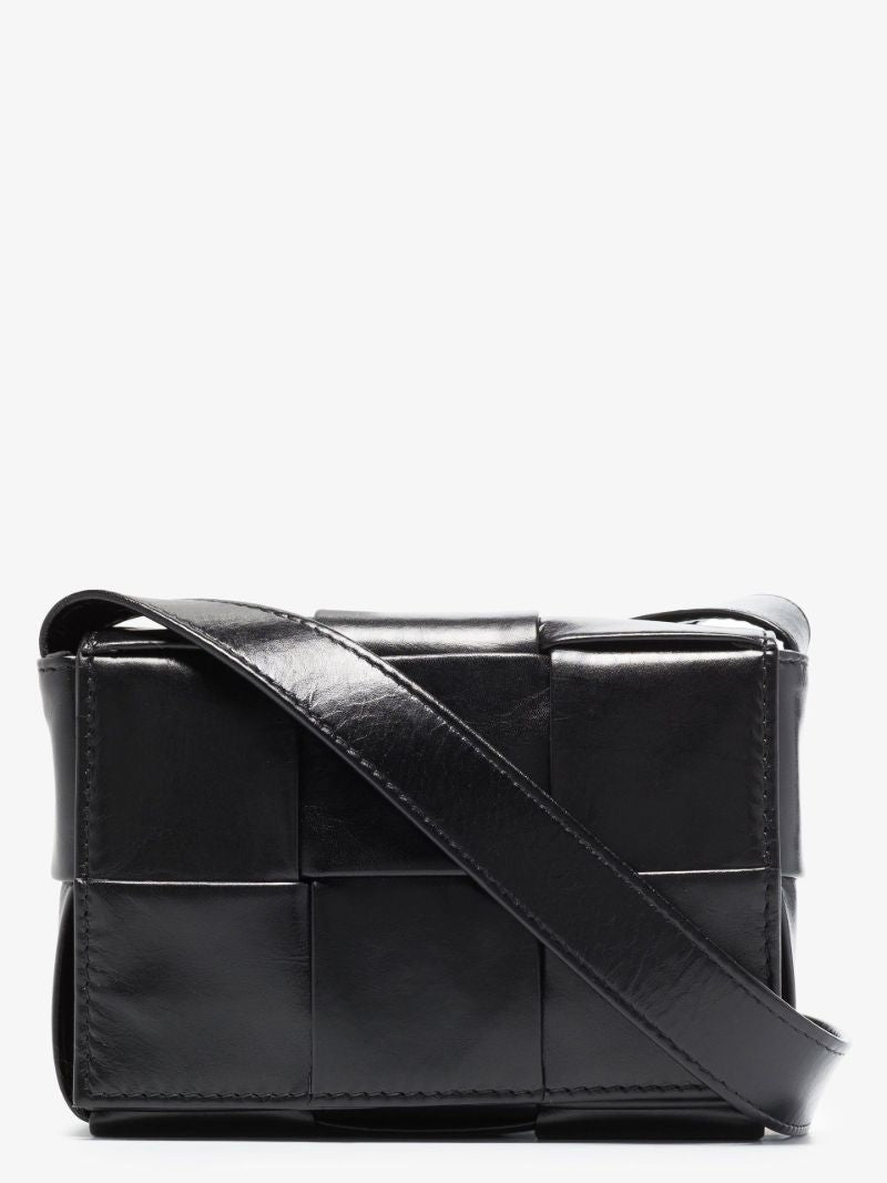 Black Cassette Mini Leather Messenger Bag